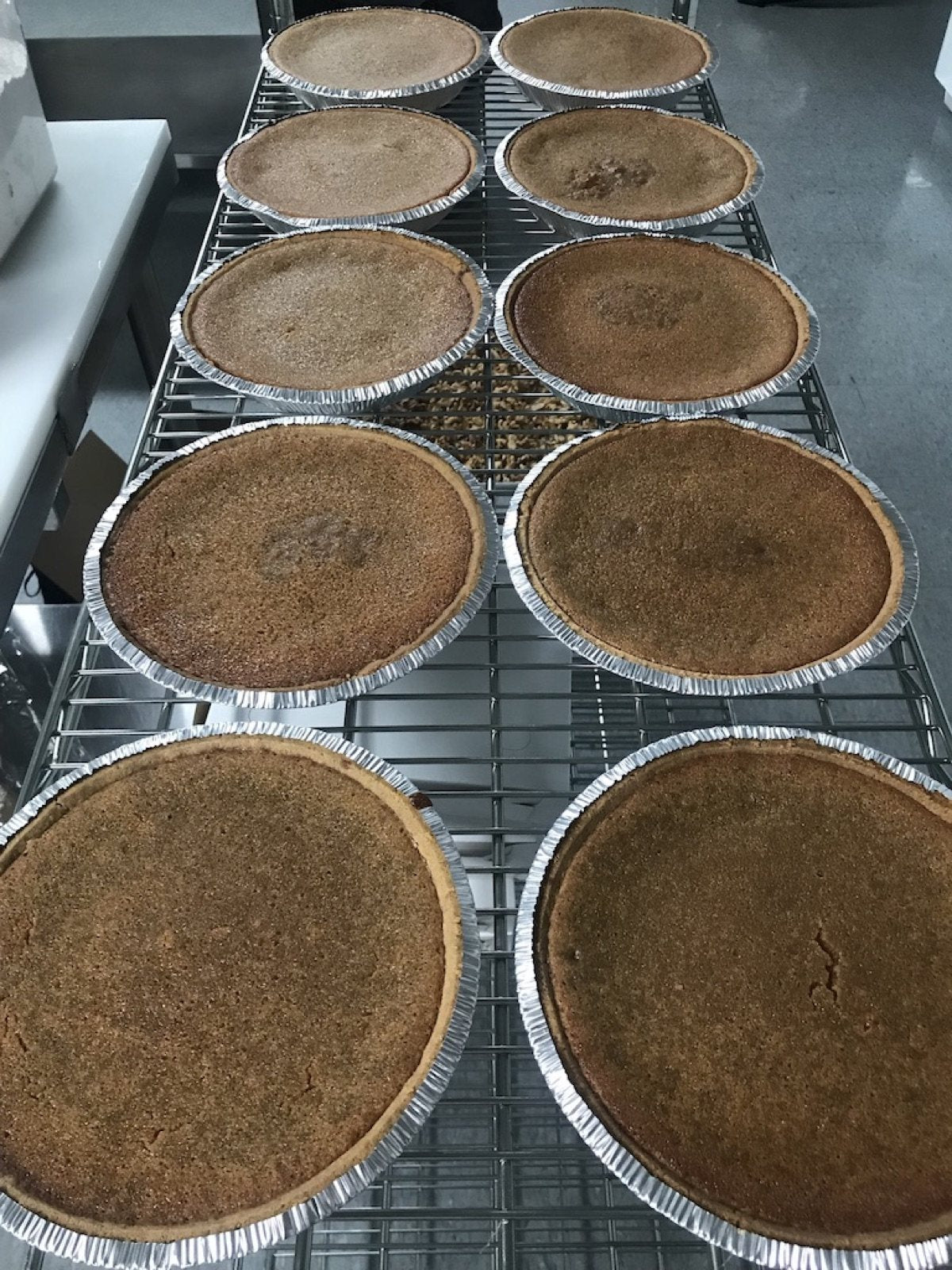 Pies cooling on the rack